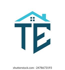 TE House Logo Design Template. Letter TE Logo for Real Estate, Construction or any House Related Business