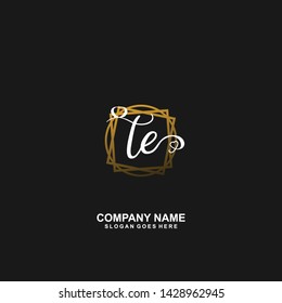TE Initial handwriting logo vector