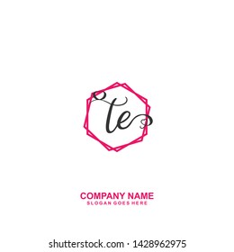 TE Initial handwriting logo vector