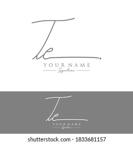 TE Initial letter handwriting and signature logo.