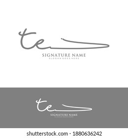 TE Initial letter handwriting and signature logo.