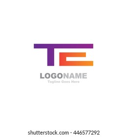 TE initial  letter logo