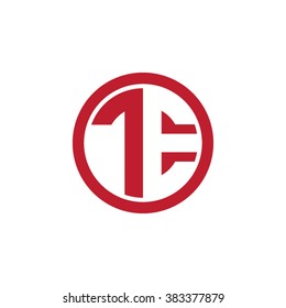 TE initial letters circle business logo red