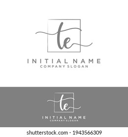 TE Initial letters, handwriting signature logo.