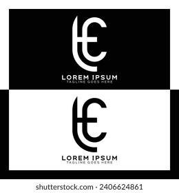 Die ersten Buchstaben verlinkt elegantes Logo. Buchstaben T und E-Muster-Monogramm