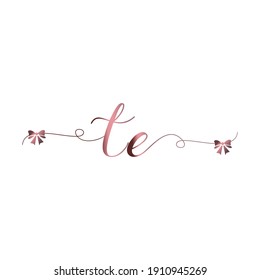TE Logo Inicial escritura a mano moderna moda de lujo