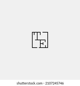 TE initial logo in line concept in high quality professional design that will be best for companies