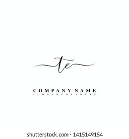 TE Initial luxury handwriting logo vector