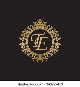 TE initial luxury ornament monogram logo