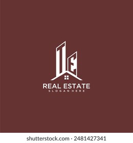 TE initial monogram building and roof logo for real estate