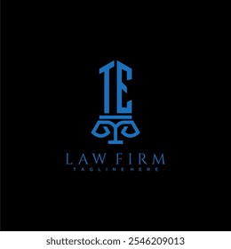 TE initial monogram for lawfirm logo with sword