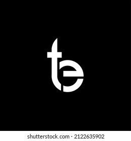 Te Initial Monogram Letter Text Alphabet Stock Vector (Royalty Free ...