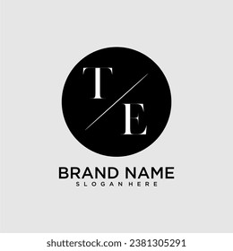 TE initial monogram logo with circle style dsign