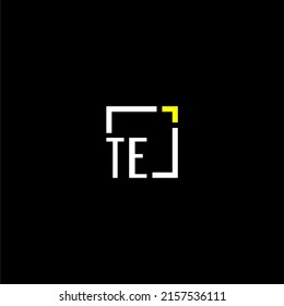 TE initial monogram logo with square style design