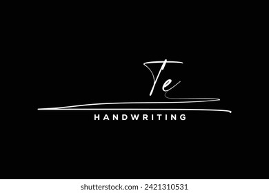 TE initials Handwriting signature logo. TE Hand drawn Calligraphy lettering Vector. TE letter real estate, beauty, photography letter logo design.