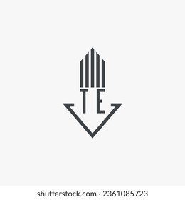 TE initials Real Estate Logo stock illustration. Logo vector