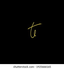 te isolated black background initial vector elegant handwriting signature for identity