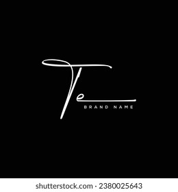 TE letter beauty handwriting vector logo. 