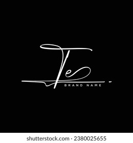 TE letter beauty handwriting vector logo. 