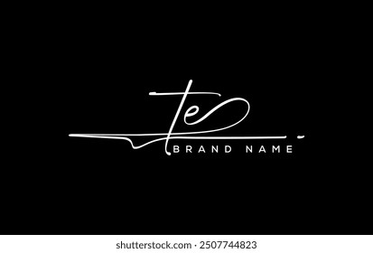 TE letter beauty handwriting vector logo. 