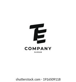 TE letter geometric strong logo icon sign symbol design template