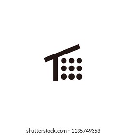te letter with house vector logo