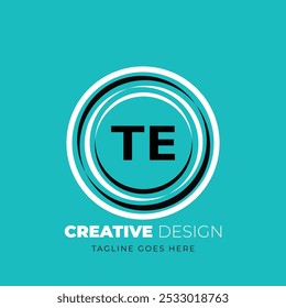 TE letter logo creative design. TE unique design. Vector illustration