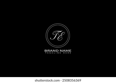 TE letter logo design on black background. TE creative initials letter logo concept. TE unique design.