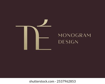 TE letter logo icon design. Classic style luxury initials monogram.