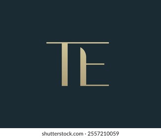 TE letter logo icon design. Classic style luxury initials monogram.