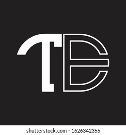 TE Letter logo monogram with oval shape negative space design template