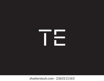 TE letters Initials Monogram logo design