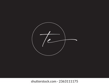 TE letters Initials Monogram logo design