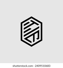 TE line geometric monogram with high quality professional design that will print well