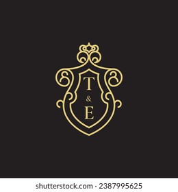 TE line vintage initial logo in high quality professional design that will print well across any print media