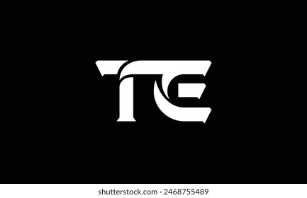 TE Logo Design Icon, Editable in Vector Format in Black and White Color