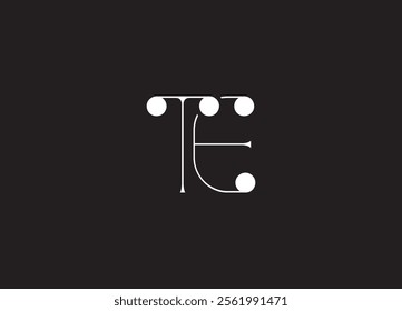 TE logo Design Template Vector Graphic Branding Element.
