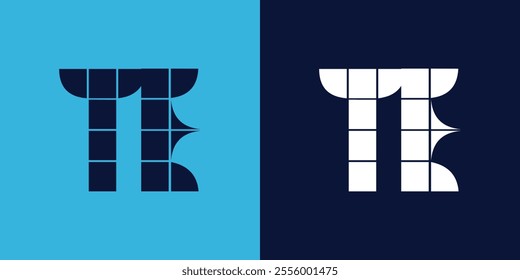 TE logo design with tile shape. Minimalist and modern vector illustration design suitable for business or brand