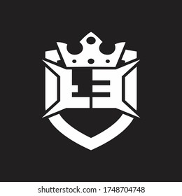 TE Logo monogram isolated with shield and crown design template