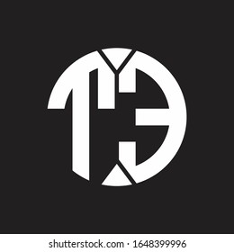 TE Logo monogram with piece circle ribbon style
