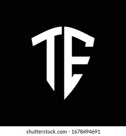 TE logo monogram with shield shape design template
