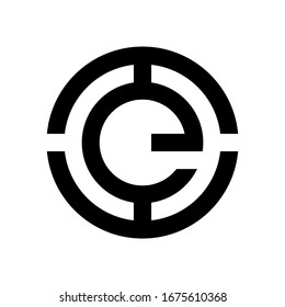 TE Logo Swoosh Ellipse Black Letter Vector Concept