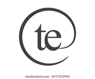 TE logo from two letter with circle shape email sign style. T and E round logotype of business company for brand identity.