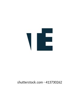 TE Logo. Vector Graphic Branding Letter Element. White Background