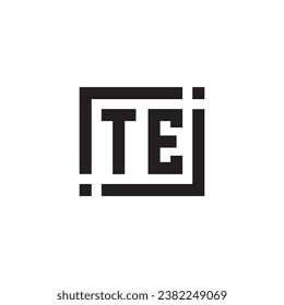 TE minimalist geometric symbol logo in high quality professional design that will print well across any print media