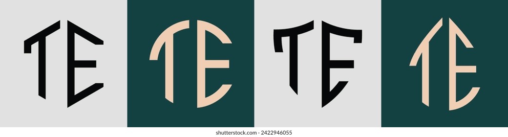 TE modern initial letter logo design vector bundle. It will be suitable for which company or brand name start those initial.