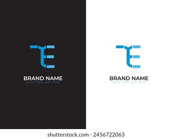 TE MODERN LETTER LOGO DESIGN