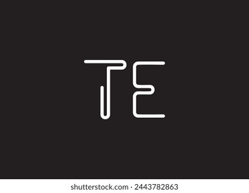 TE  monogram logo with abstract logo line design template