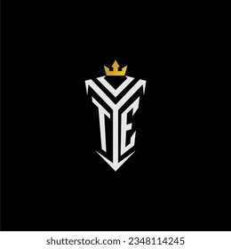 TE monogram logo initial for shield  crown style design