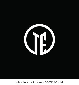 TE monogram logo isolated with a rotating circle